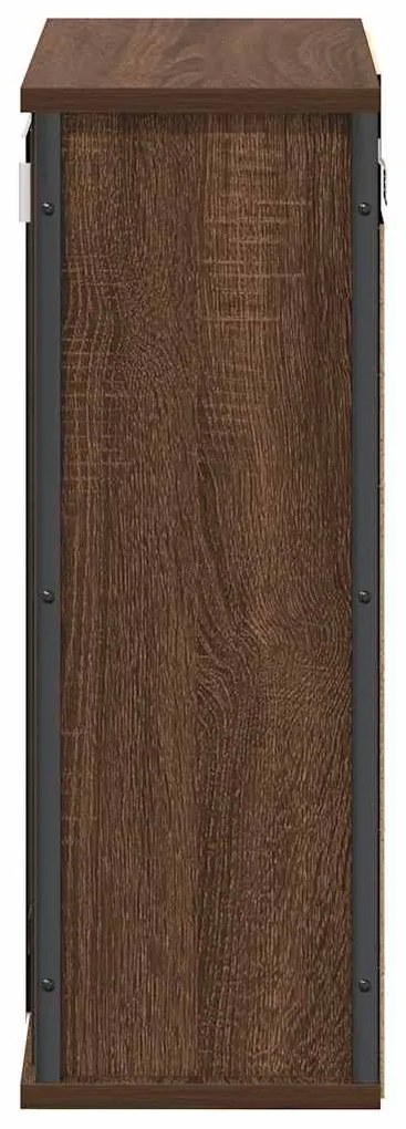 barna tölgy fürdőszoba fali szekrény tükörrel 50x21x60 cm