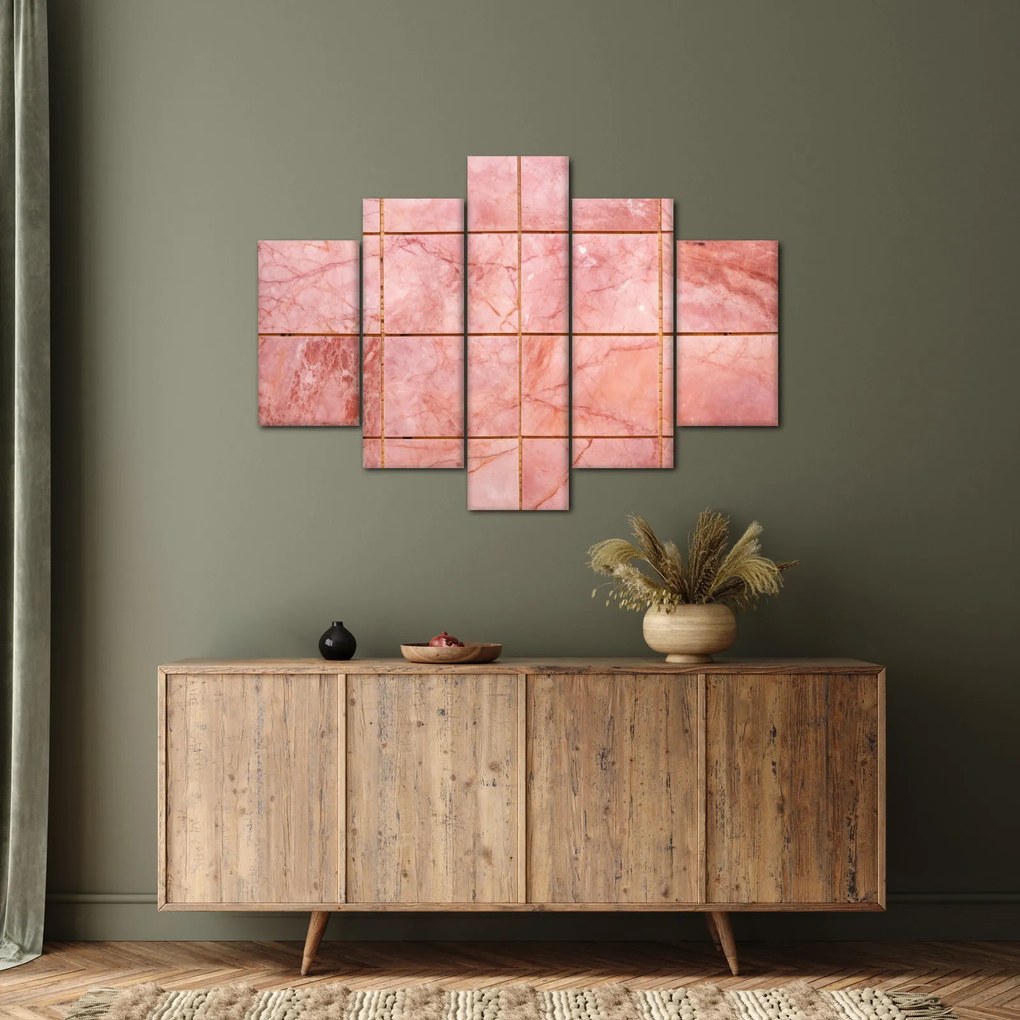 Kép - Rózsaszín, márványozott csempe (150x105 cm)