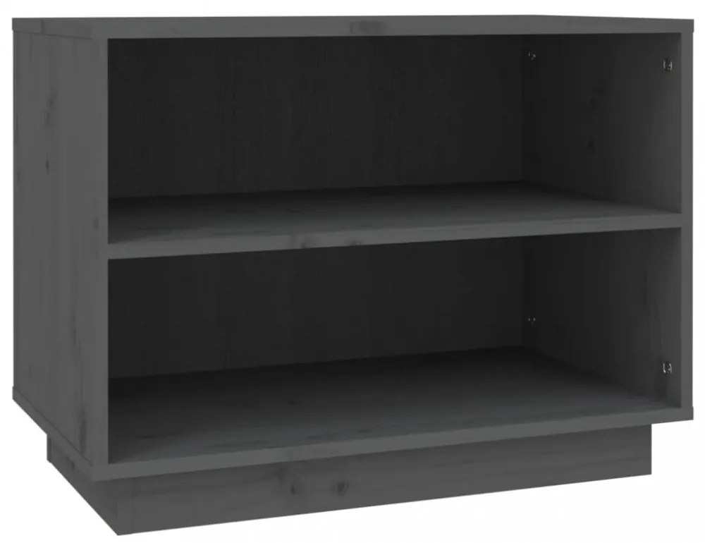 szürke tömör fenyőfa cipősszekrény 60 x 34 x 45 cm