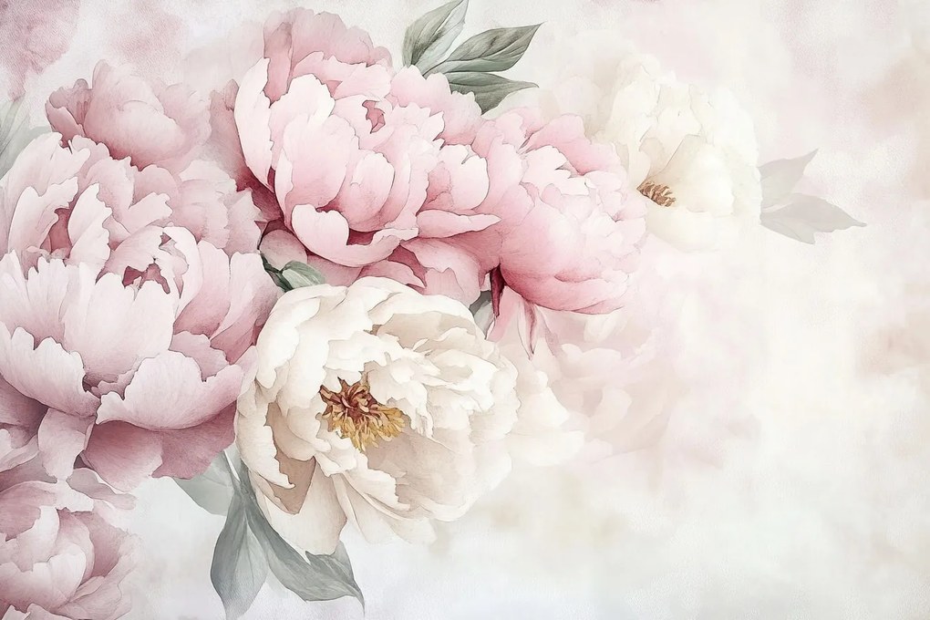 Fotótapéta Flizelina Természet Virágok Bazsarózsa Peonie Csokor 312x219 ragasztó