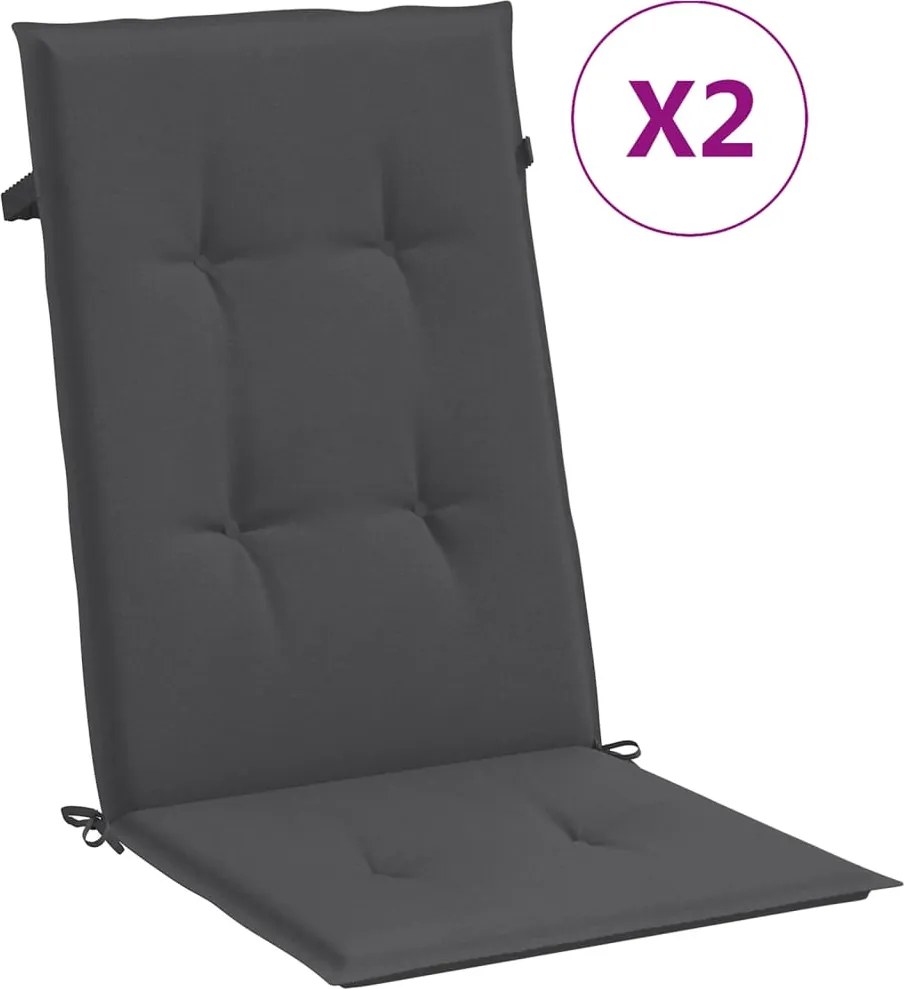 vidaXL 2 db antracit szövet magas háttámlájú székpárna 120x50x4 cm