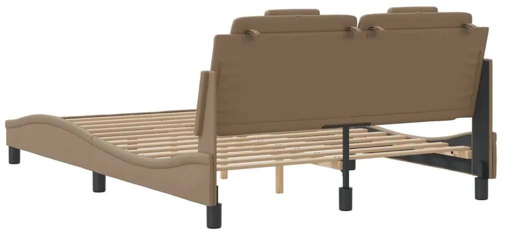 cappuccino színű műbőr ágykeret Viana matrac nélkül 140x190 cm