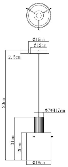 Globo 15904HF - Csillár zsinóron TULIVAR 1xE27/40W/230V átm. 18 cm fehér