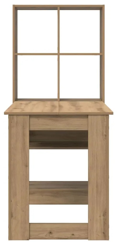 Asztal polcokkal kézműves tölgy 122 x 67 x 145 cm Faanyag
