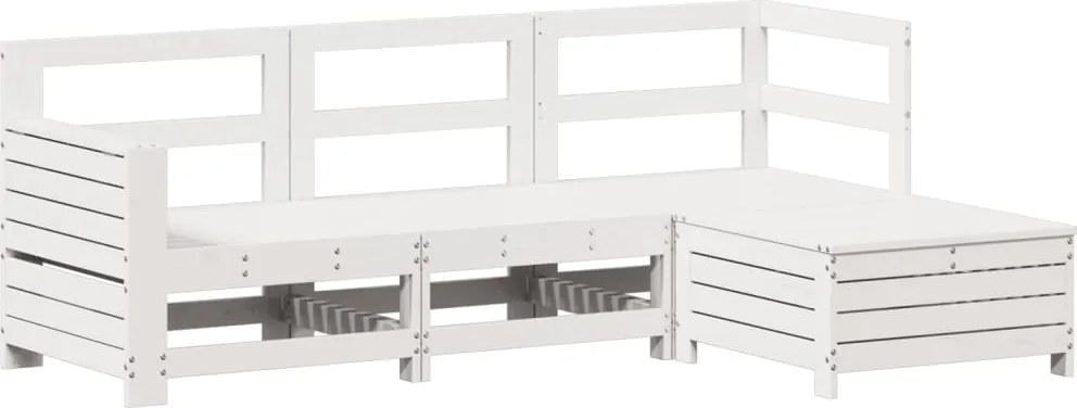 vidaXL 4 részes fehér tömör fenyőfa kerti ülőgarnitúra