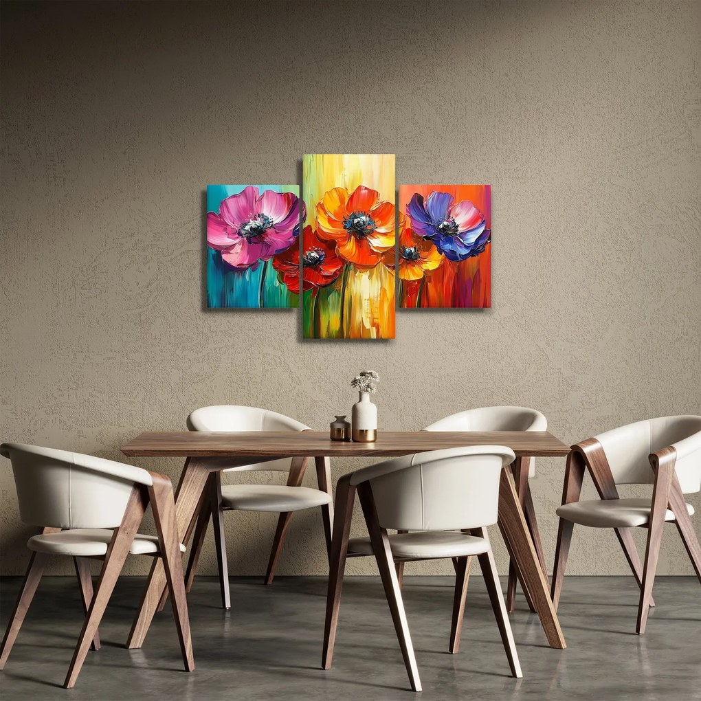 Kép - Öt színes virág (90x60 cm)