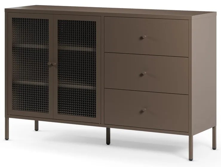 Szürke fém tálalószekrény 140x90x40 cm Layna – Marckeric