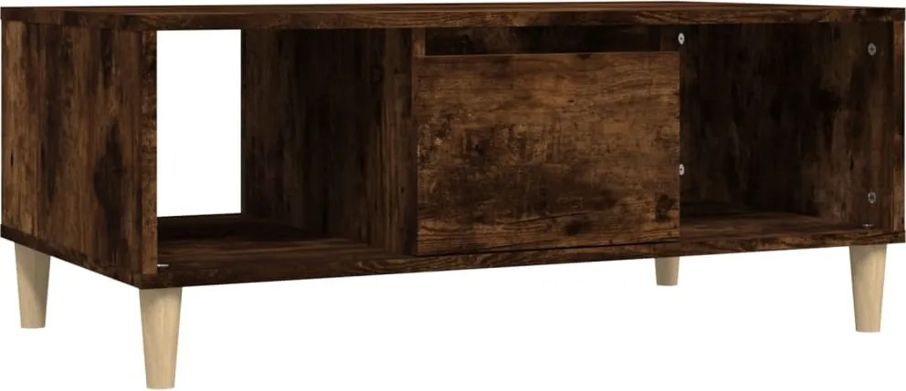 vidaXL füstös tölgy színű fatermék dohányzóasztal 90x50x36,5 cm