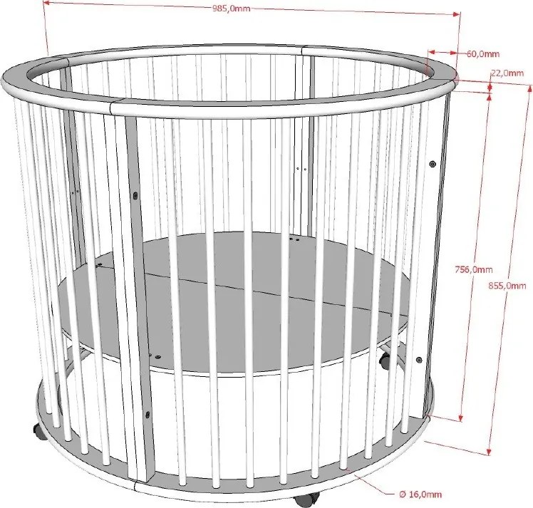 Natúr színű bükkfa járóka 90x90 cm Dino – Vipack