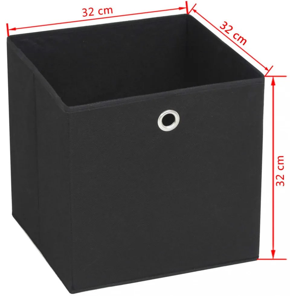 10 db fekete, nem szőtt tárolódoboz 32 x 32 x 32 cm
