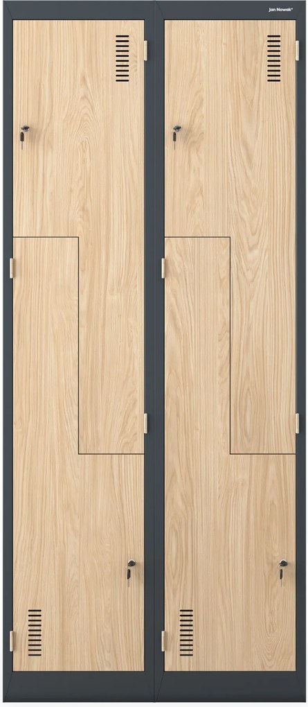 L alakú öltözőszekrény, antracit, sonoma tölgy, 800x1850x450 mm: JULIA Eco Design