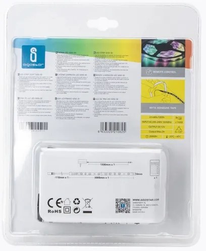 Aigostar - LED RGB Dimmelhető szalag 3m LED/24W/12/230V IP65 + távirányító