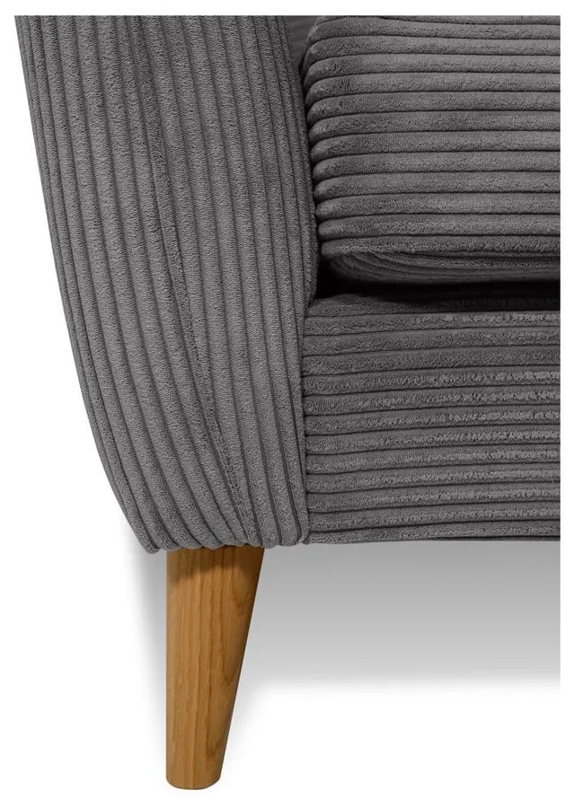 Sötétszürke kordbársony kanapé 170 cm Paris – Scandic