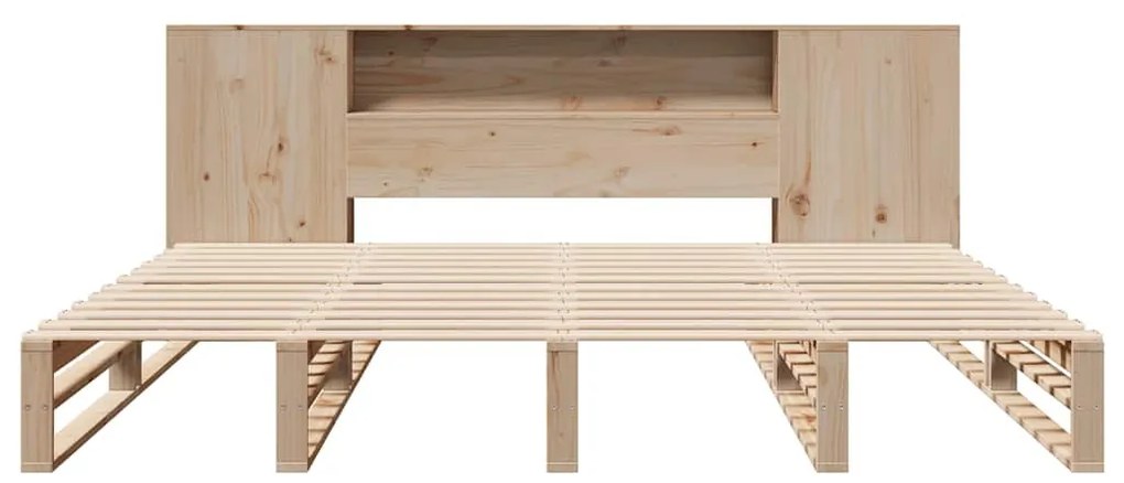 tömör fa könyvespolcos ágy matrac nélkül 200 x 200 cm