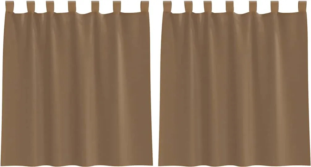 vidaXL 2 db világosbarna fátyolfüggönyök hurokkal 140x140 cm