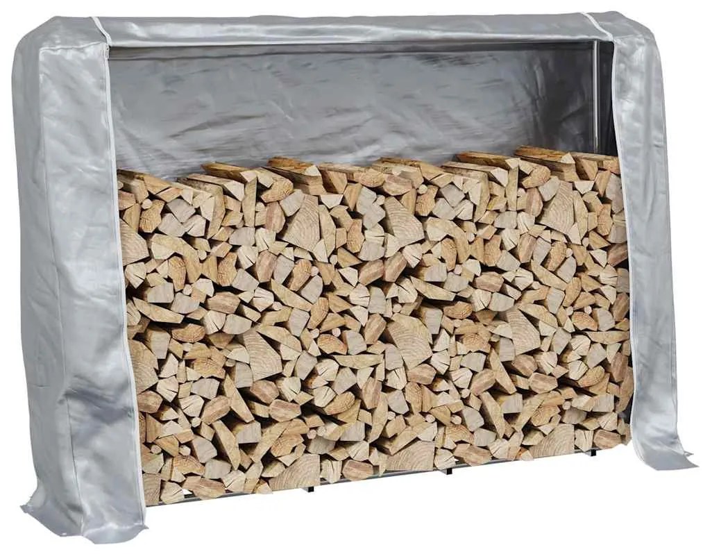 Tűzifa állvány esővédővel 200x25x150 cm Horganyzott acél