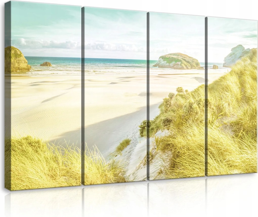 Vászonkép 120x80 Tenger part tengerpart dűnék óceán sziklák nap fény természet