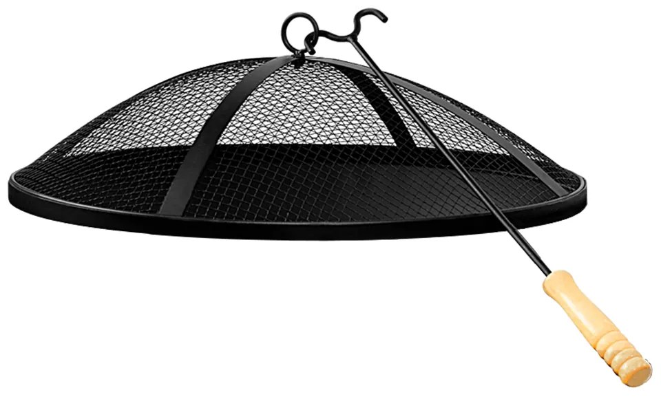 FIRE tűzrakóhely fatárolóval, Ø55cm, fekete Gardebruk