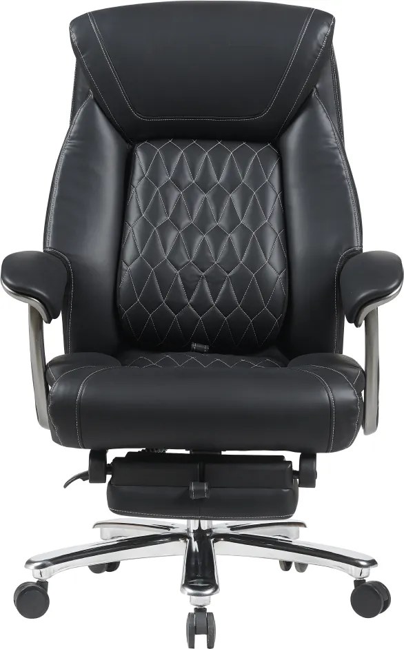 Irodai szék, fekete ekobőr/króm, teherbírás 150 kg, URIEN