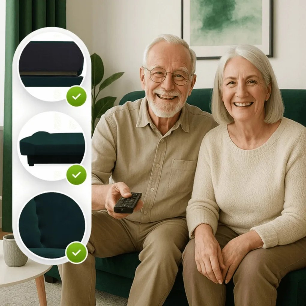 Zestaw 2x Wersalka Rozkładana PIANO Zielona Welurowa