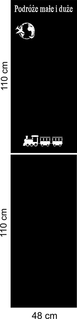 Extra Hosszú Fém Tábla mágnes téglalap fekete vonat 220x48 cm