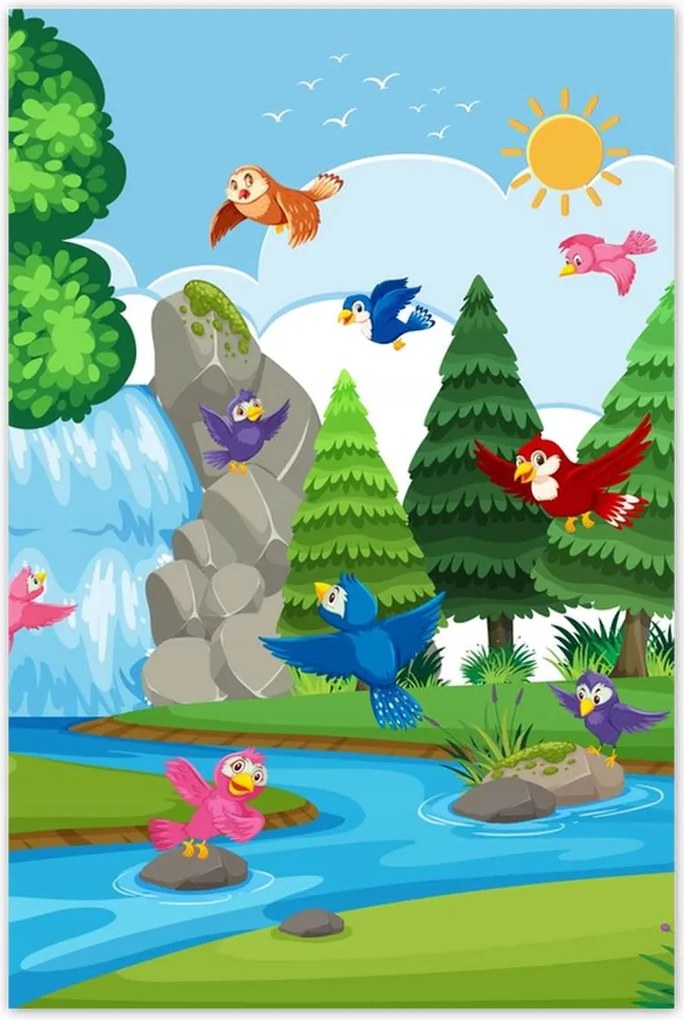 Poszterek 80x120 Állatok Vízesés