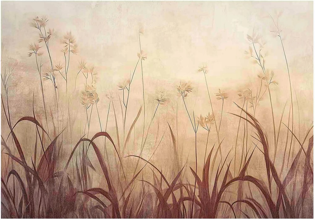 Fotótapéta rét fű barna bézs finom vonalak +ragasztó ingyen