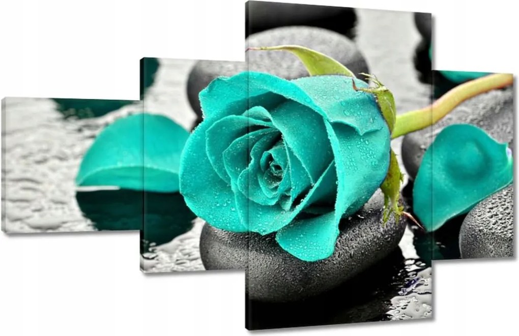Vászonkép 130x80 Türkiz rózsa