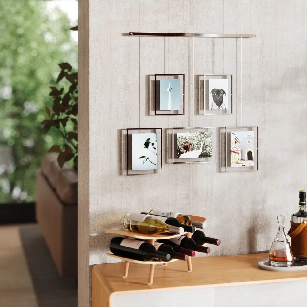 Ezüstszínű fém fali képkeret szett 5 db-os 70x80 cm Exhibit – Umbra