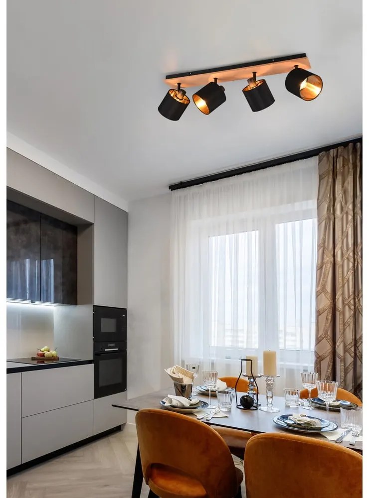 Fekete-natúr színű spotlámpa ø 12 cm Tommy – Reality