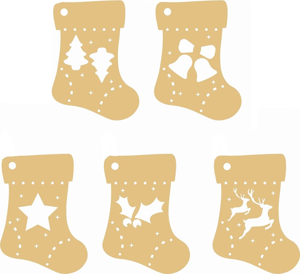 Fából Készült Medál karácsonyi dísz 8cm 10db