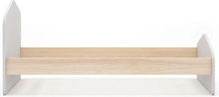 Fehér-natúr színű gyerekágy borovi fenyő dekorral 90x190 cm Estefania – Marckeric
