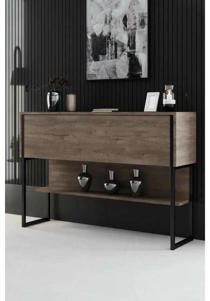 Luxe Walnut and Black komód