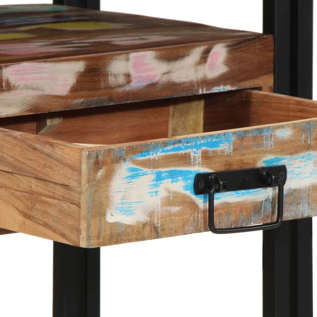 Végasztalok Többszínű 90x33x75 cm Tömör újrahasznosított fa és fém