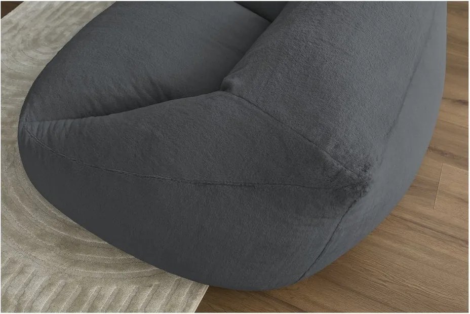 Sötétszürke műszőrme babzsákfotel Lilibet – Bobochic Paris