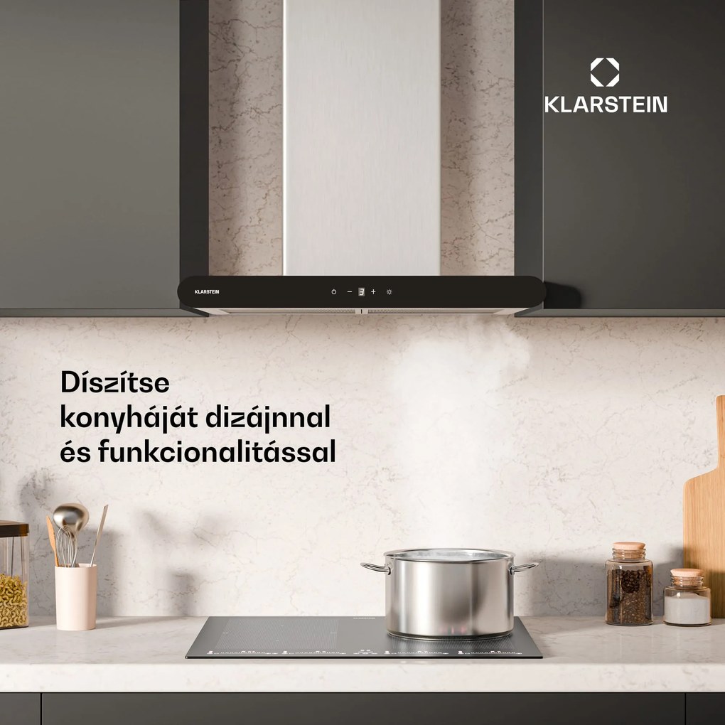 Klarstein CurveVent páraelszívó, 700 m³/h, Touch, LED, 110 W, EEK A+