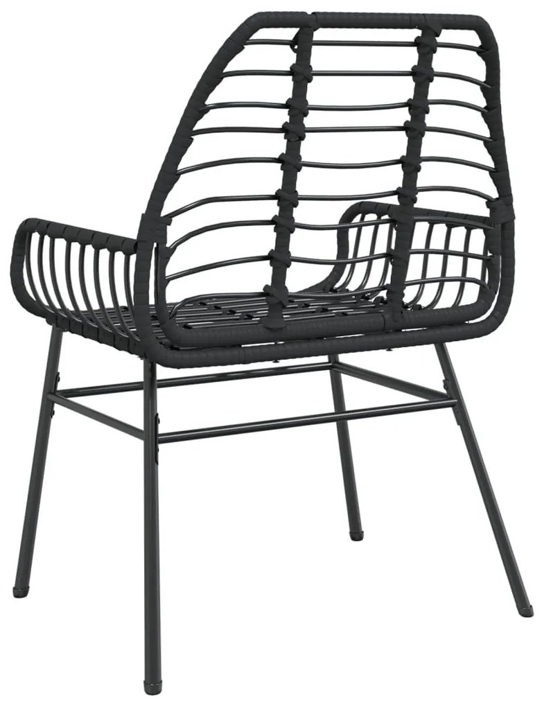 2 db fekete polyrattan kerti szék