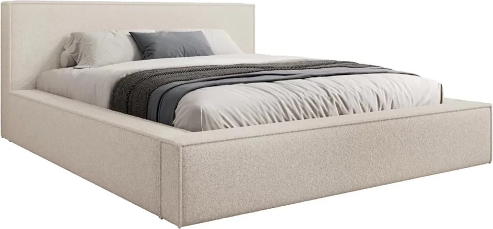 Nirello kárpitozott ágy 160x200 cm, ágyneműtartós - bézs buklé Quelle 03