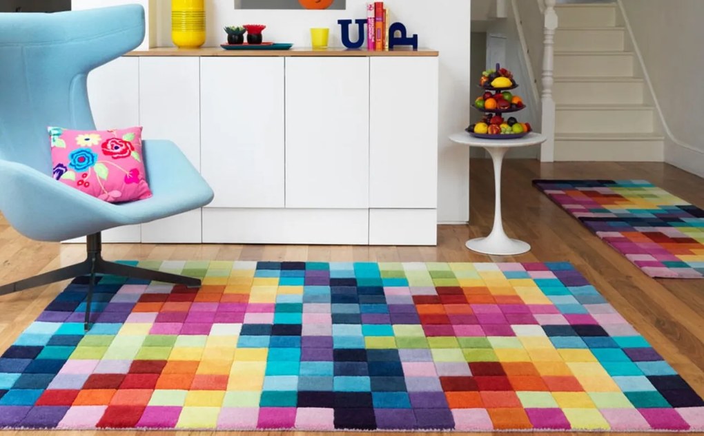 Bedora Patch szőnyeg, 200x300 cm, 100% gyapjú, sokszínű, kézzel készített