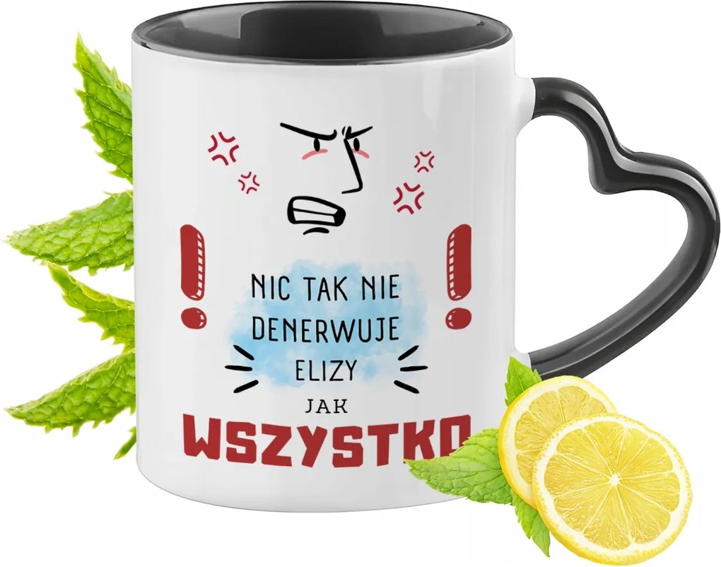 Eliza Bögre Fekete Szív Alakú Füllel Ajándék Nyomtatott