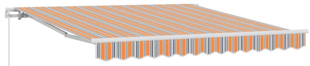 Kézi Behúzható Napellenző Többszínű Csíkokkal 350x250 cm