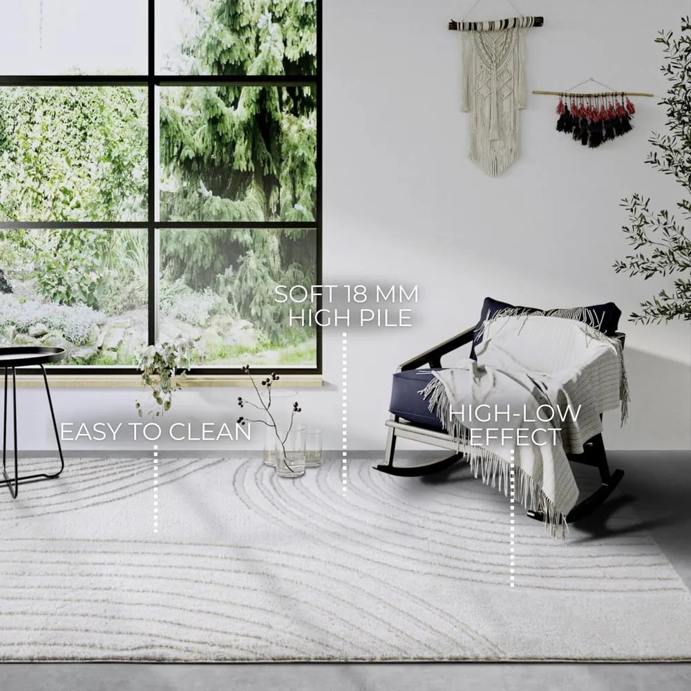 Krémszínű szőnyeg 80x120 cm Pigment Cream White – Elle Decoration