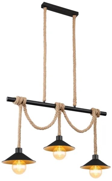 Globo 15690-3H - DIANA függőlámpa kábellel, 3xE27/60W/230V, fekete