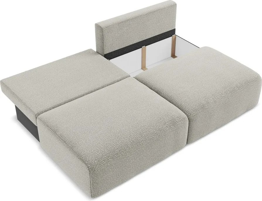 Világosszürke kinyitható-tárolóhelyes kanapé 216 cm Kalena – Makamii