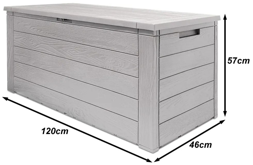 Deuba Woody tárolódoboz 280 L - szürke