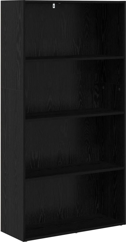 vidaXL Szabadon álló könyvespolc Fekete tölgy 80 x 30 x 152 cm Faanyag