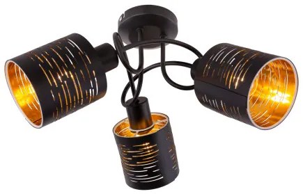 Globo 15342-3D Függeszték fém fekete-arany. 3xE14 40W 230V