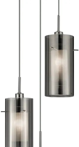 Searchlight 2300-3SM - Csillár zsinóron DUO 3xE14/60W/230V antracit