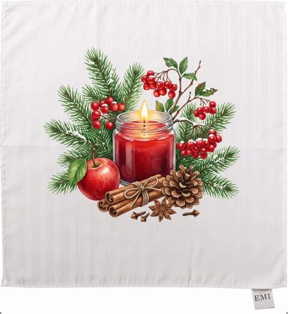 EMI Winter Cranberry damaszt terítő 40x40 cm