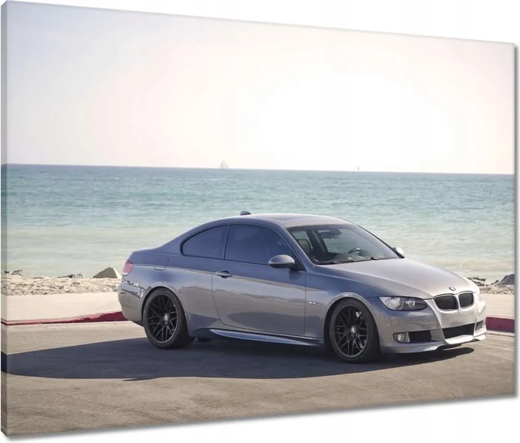 Vászonkép 80x60 Bmw a tengerparton